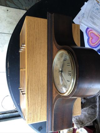 Mahogany And Burl Wood Antique HAMMOND Synchronous Mantle Clock Great 2