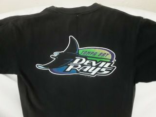 Vintage Tampa Bay Devil Rays Inaugural Season Logo Black T - Shirt 1998 Retro Mlb