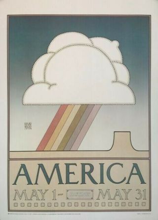 Vintage Poster America David Lance Goines Lithograph 28 " X 20 "