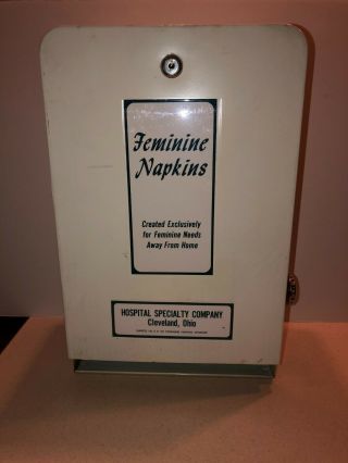 Vintage 5 Cent Feminine Napkin Dispenser Hospital Specialty Company Antique