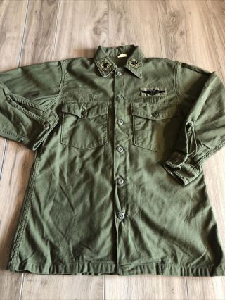 Vtg 70’s U.  S Army Uniform Shirt Top Size 15.  5x33”