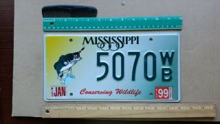 License Plate,  Mississippi,  Special,  Conserving Wildlife,  Fish,  Bass,  5070 Wb