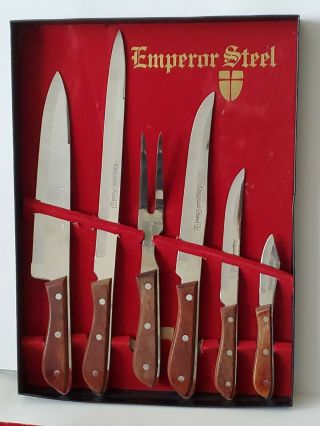 Vtg Emperor Steel 6pc.  Professional Cutlery Set