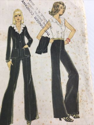 1974 Mccalls 4342 Vtg Sewing Pattern Womens Jacket Blouse Pants Size 14 Bust 34