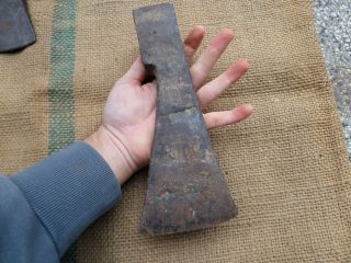 3,  8 Lbs Vintage Antique Board Logging Axe Head Wood Carving Woodworking Hatchet