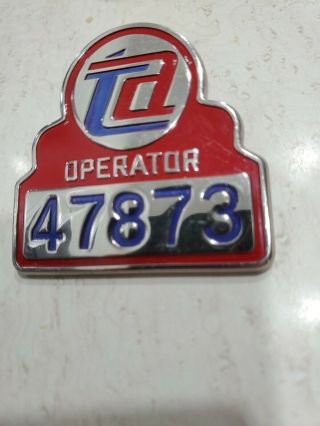 Vintage Ta York City Subway Train Transit Rr Operator Badge Nyc