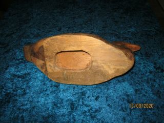 Antique Vintage primitive Wood Decoy hand carved duck coot? LAKE HURON MI. 3