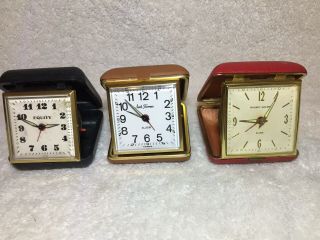 Vintage Folding Travel Alarm Clock Wind - Up Equity Seth Thomas Phinney - Walker