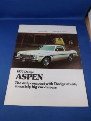 1977 Dodge Aspen Sales Dealership Brochure Car Advertising