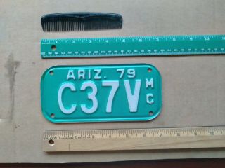 License Plate,  Arizona,  1979,  Motorcycle,  C37v