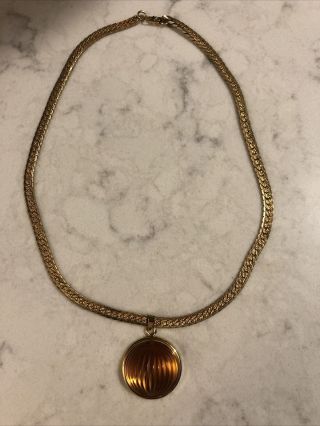 Vintage Lalique Gold Plated Necklace Pendant