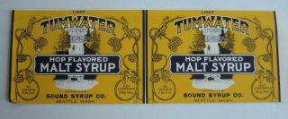 Old Vintage C.  1930 - Tumwater - Malt Syrup Can Label - Sound Syrup Seattle Wash