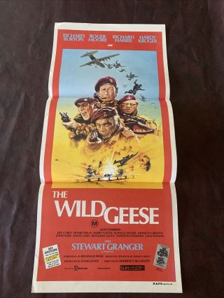 Vintage Movie Poster The Wild Geese War Day Bill Cinema Roger Moore