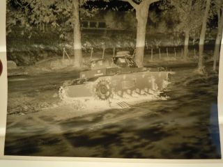 VINTAGE WWII PHOTO NEGATIVE,  DISABLED GERMAN TANK,  ITALY 2