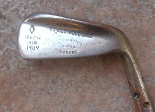 Antique Vintage Winton Flange Sole Hickory Wood Shaft Golf Play Club Mid Iron