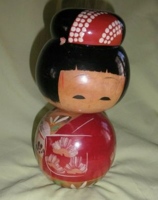 Vintage Japanese Kokeshi Wooden Doll,  8 " Lady,  Made In Japan