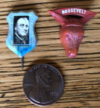 Vintage Unusual Fdr Franklin Roosevelt Lapel Pins Pin Pinback