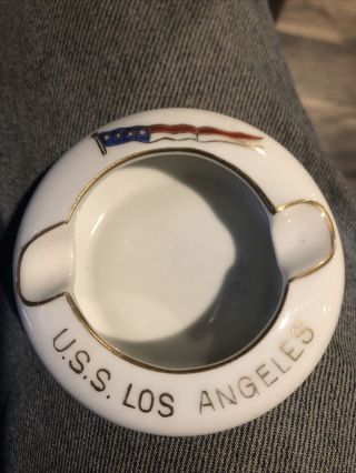 Vintage Uss Los Angeles Ashtray - 3 Inches - Navy