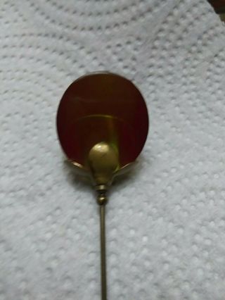 Vintage amber colored large lucite hat pin 2