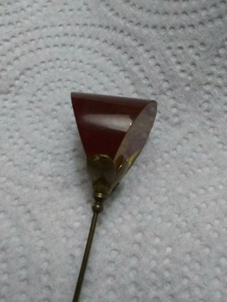 Vintage amber colored large lucite hat pin 3