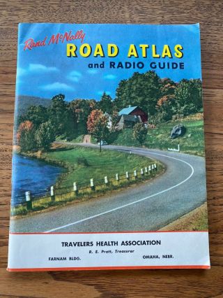 Vintage Rand Mcnally United States Road Atlas And Radio Guide 1952 Omaha Ne Ad