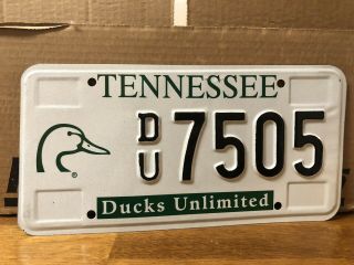 2000 Tennessee Ducks Unlimited License Plate