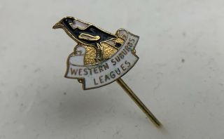 Vintage 1970s Western Suburbs Magpies Leagues Club Pin Badge Rugby Nrl Nswrl