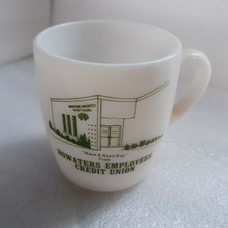 Vintage Bowater Employees Credit Union Milk Glass Mug