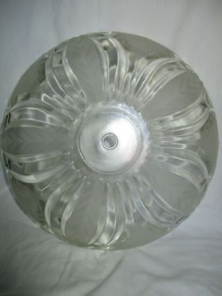 Antique Vintage Clear Frosted Glass Ceiling Light Shade Lamp 13 " Deco Nouveau