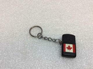 Vintage Souvenir Key Ring Mini Lighter Keychain Canadian Flag Ancien Porte - Clés