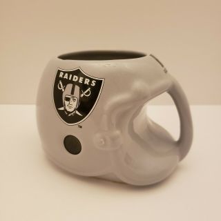 Vintage 1986 Oakland Raiders Nfl Football Helmet Coffee Cup Mug Gray Black