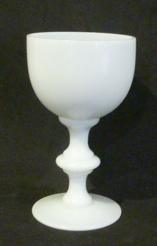 Vintage White Milk Glass Goblet,  11.  5 Cm High