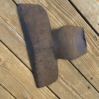 Antique 12 - 7/8” Broad Head Hewing Axe With Initials