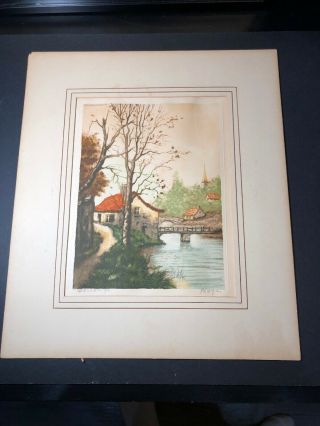 Vintage Paris Etching Society Print Pencil Signed By Boyer