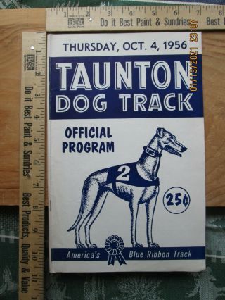Taunton Dog Track Greyhound Program 1956