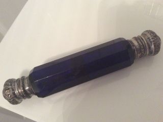 Antique Bristol Blue Double Ended Perfume/scent Bottle Vgc.