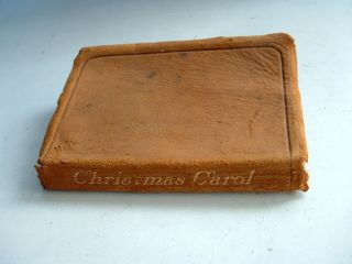 Antique Leather Bound Pocket Booklet Charles Dickens A Christmas Carol