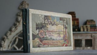Rare Antique Old Book Maryland United States Of America Illustrated Scarce
