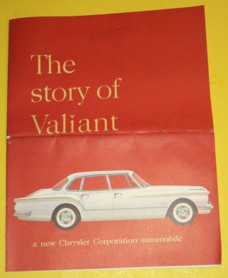 Chrysler Corp.  Valiant Cars 1960 Large Auto Sales Brochure Great Picture See