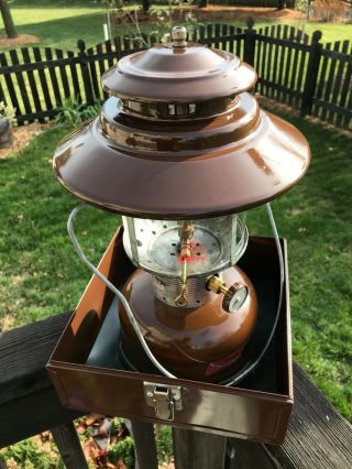 Custom Vintage Coleman 275 Lantern 3/77 Pyrex Globe With Sears Smith Victor Case