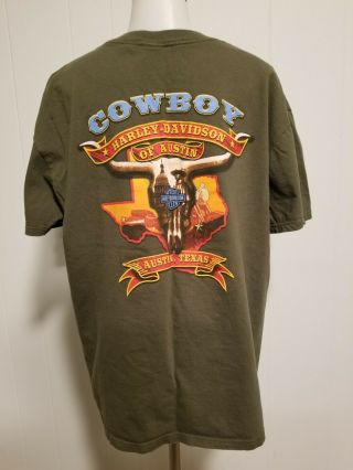 Harley Davidson Of Austin Texas T - Shirt.  Cowboy Sz.  Extra Large