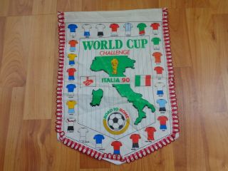 Classic Vintage World Cup Italia 90 1990 Official Football Emblem Pennant