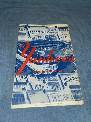 1953 York Yankees Vs.  Boston Red Sox Game Program,  Scorecard Vtg Ephemera