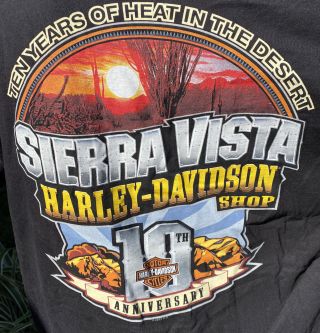 Harley Davidson Sierra Vista Az 10th Anniversary Black T Shirt Xl