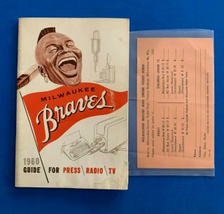 1960 Milwaukee Braves Official Press Radio Tv Guide,  Season Ticket Application