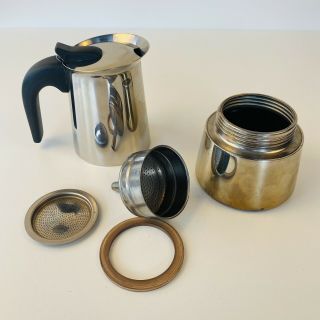 VINTAGE GUIDO BERGNA GB Stainless ESPRESSO Coffee Maker INOX 18/10 Made in ITALY 2