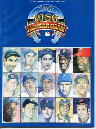 1986 All - Star Game Program At Houston Astros.  Unscored.