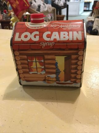 Vintage Log Cabin Syrup 100th Anniversary Tin Empty