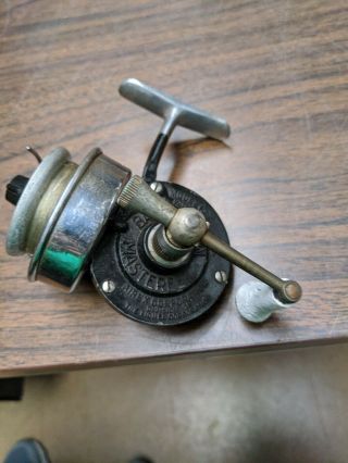 Vintage Bache Brown Mastereel Model 3 Half Bail Spinning Reel.