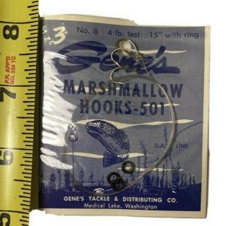 Vintage Genes Tackle An Co Marshmallow Hooks Nib Antique Fishing Hooks 3 Per Bag